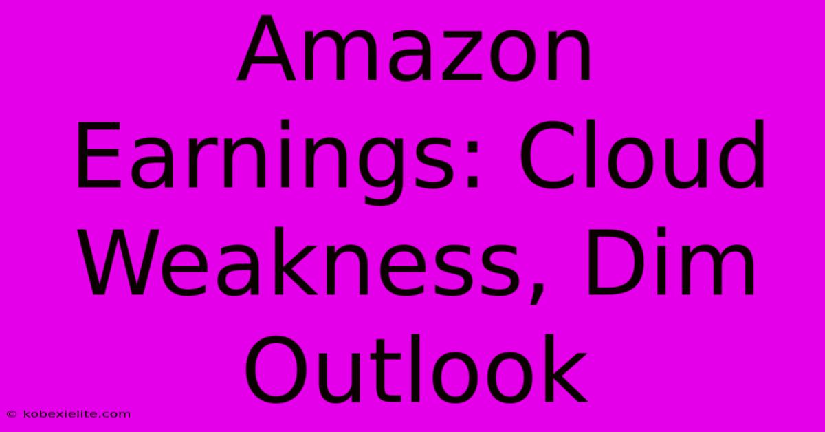 Amazon Earnings: Cloud Weakness, Dim Outlook