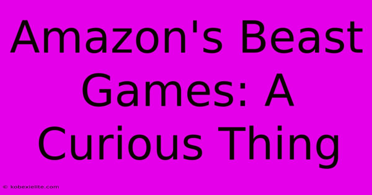 Amazon's Beast Games: A Curious Thing