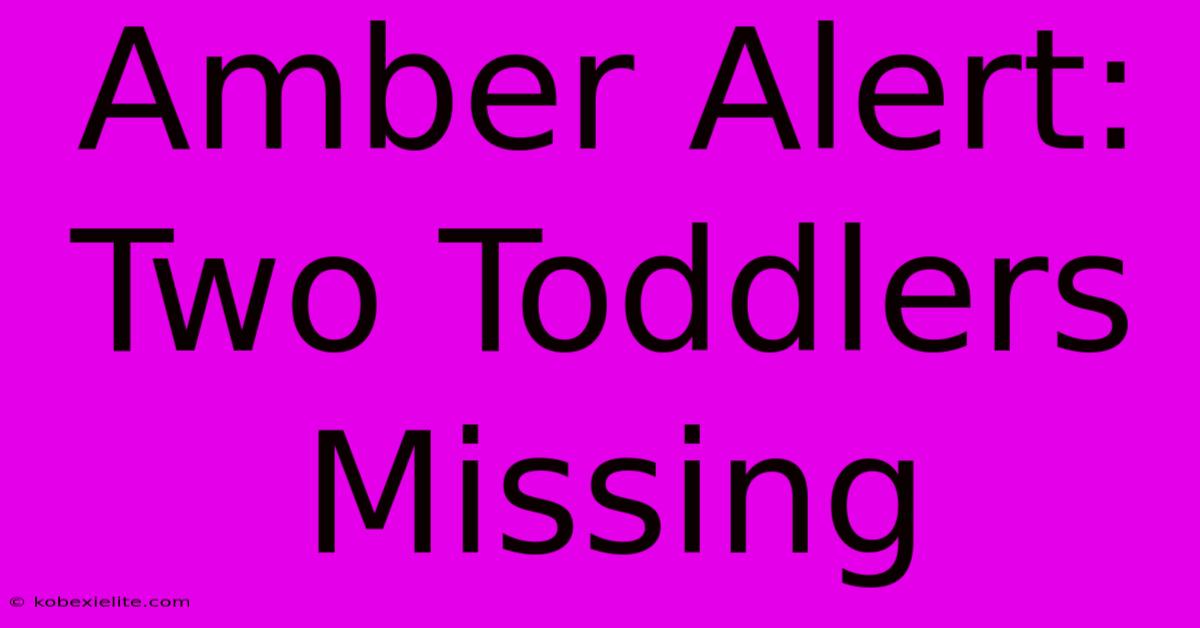 Amber Alert: Two Toddlers Missing