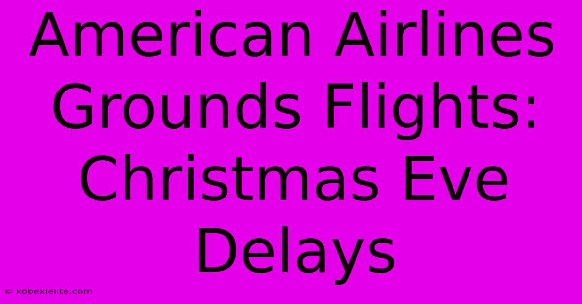 American Airlines Grounds Flights: Christmas Eve Delays