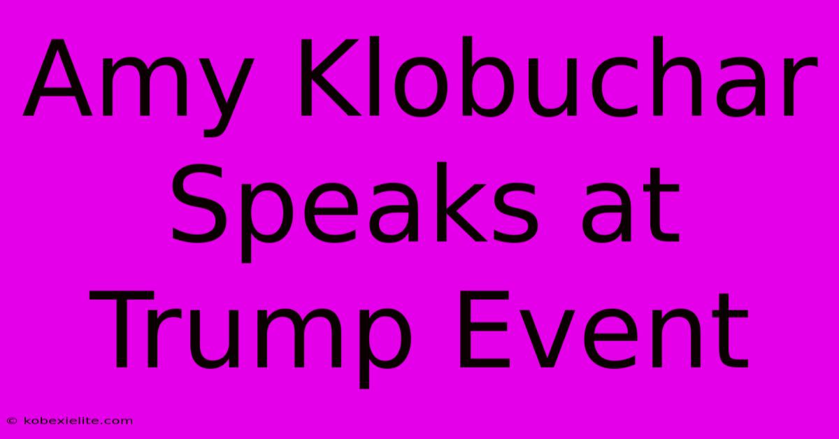 Amy Klobuchar Speaks At Trump Event