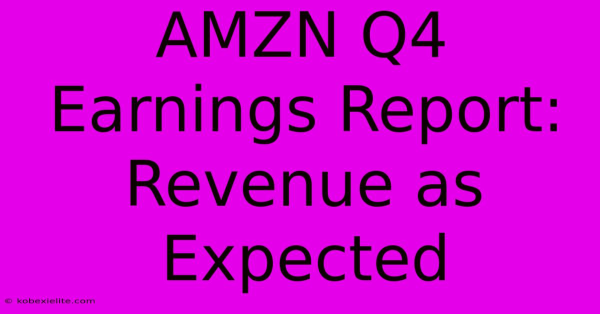 AMZN Q4 Earnings Report: Revenue As Expected