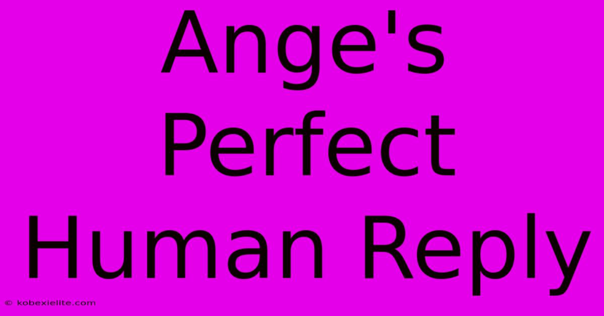 Ange's Perfect Human Reply