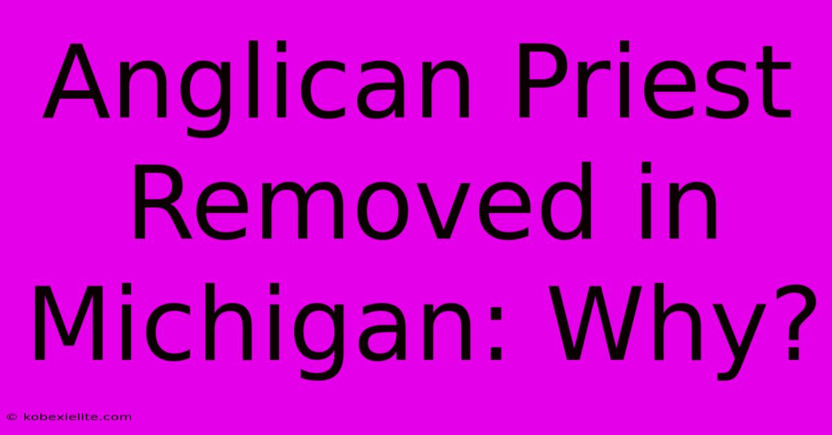 Anglican Priest Removed In Michigan: Why?