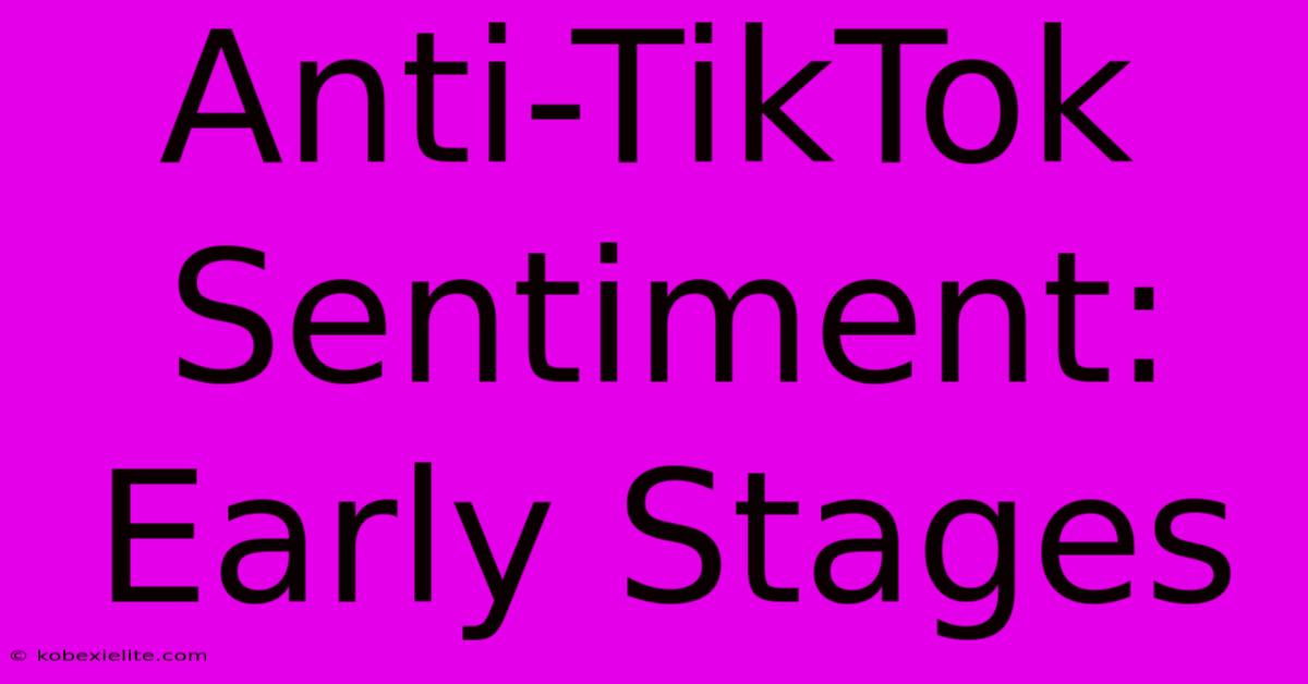 Anti-TikTok Sentiment: Early Stages