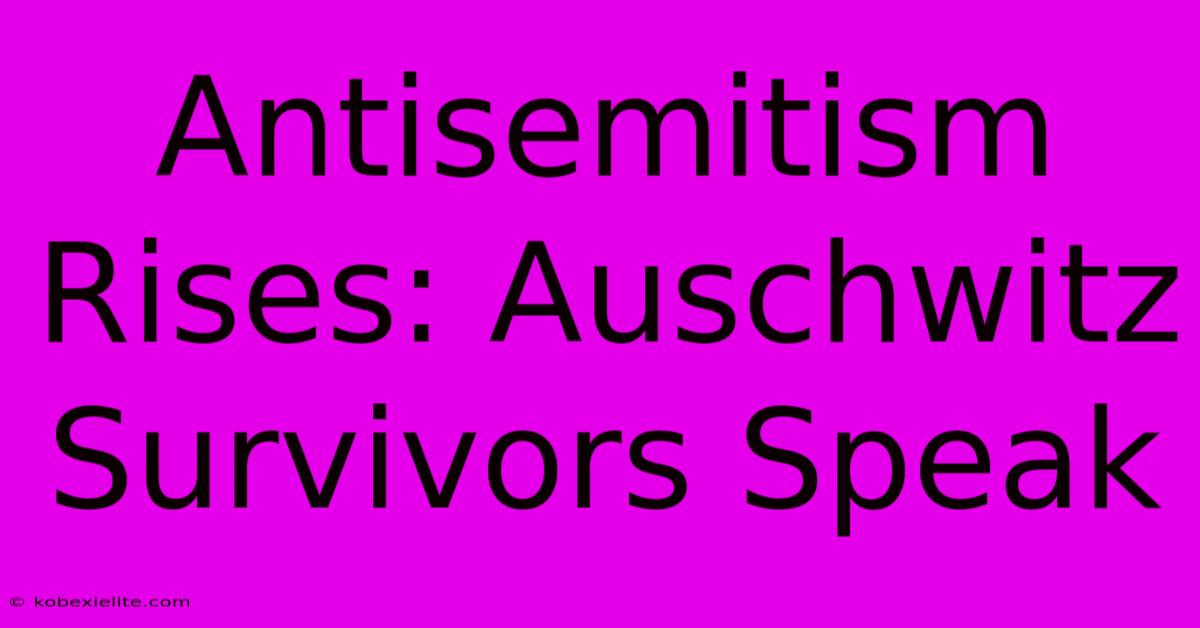 Antisemitism Rises: Auschwitz Survivors Speak