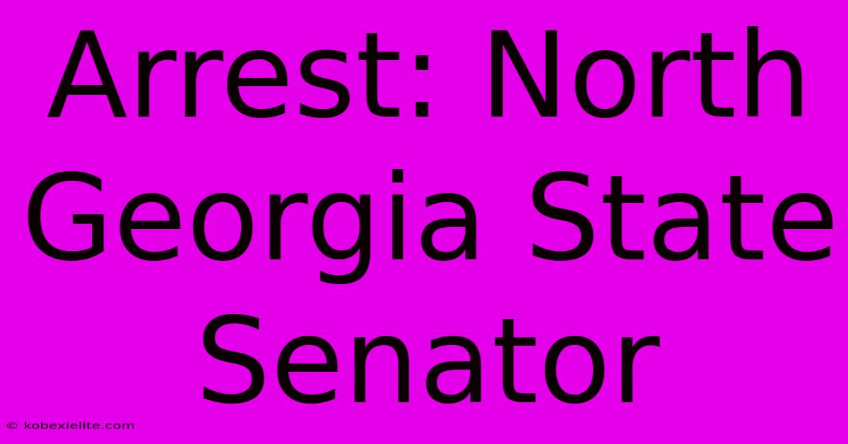 Arrest: North Georgia State Senator