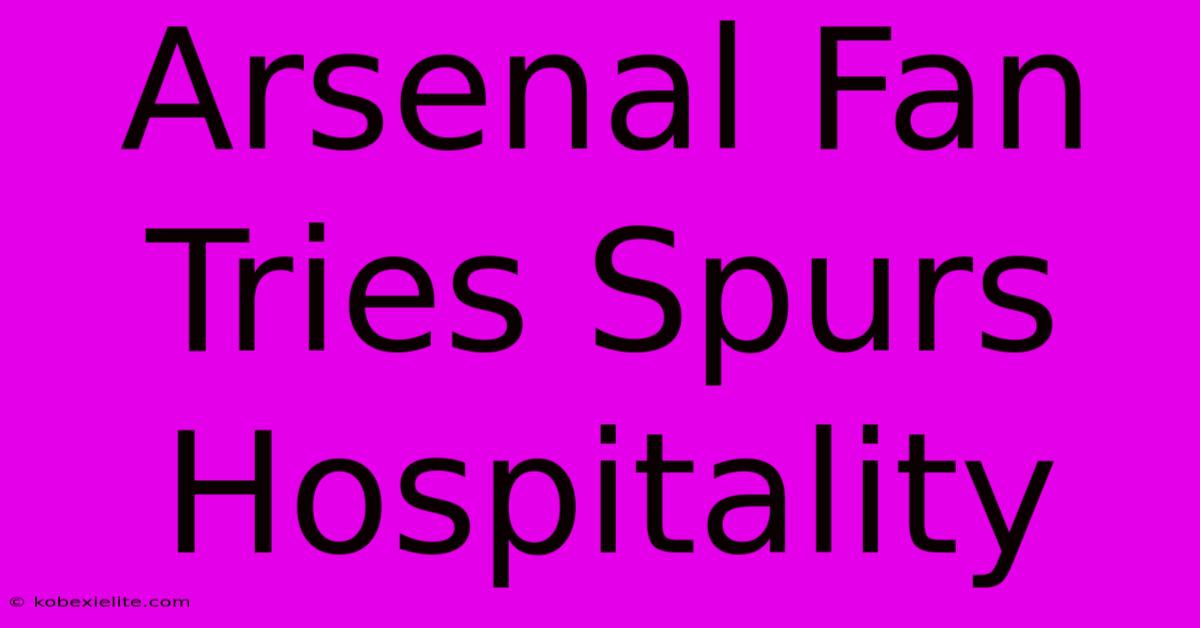 Arsenal Fan Tries Spurs Hospitality