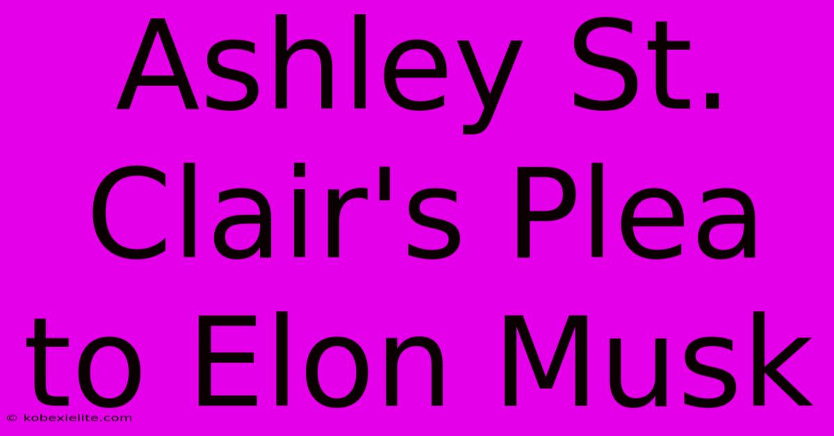 Ashley St. Clair's Plea To Elon Musk