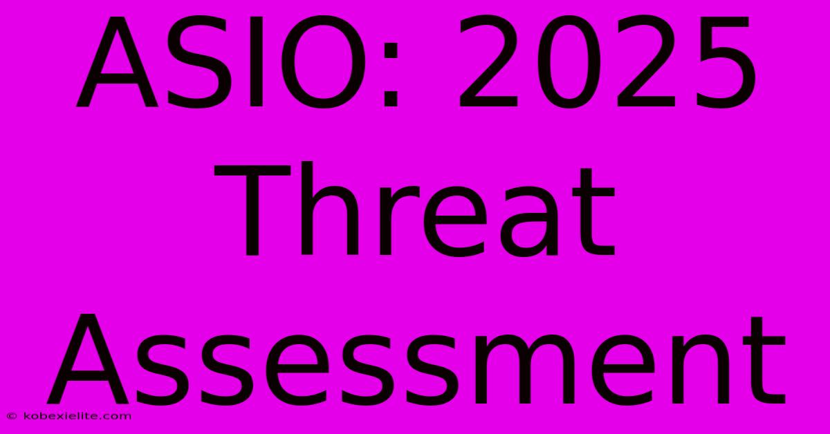 ASIO: 2025 Threat Assessment