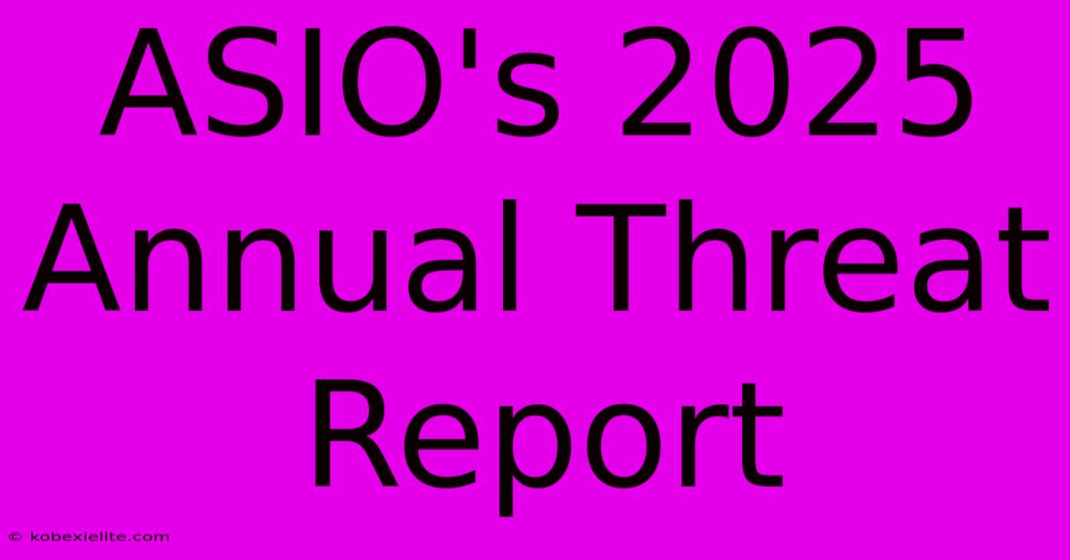 ASIO's 2025 Annual Threat Report