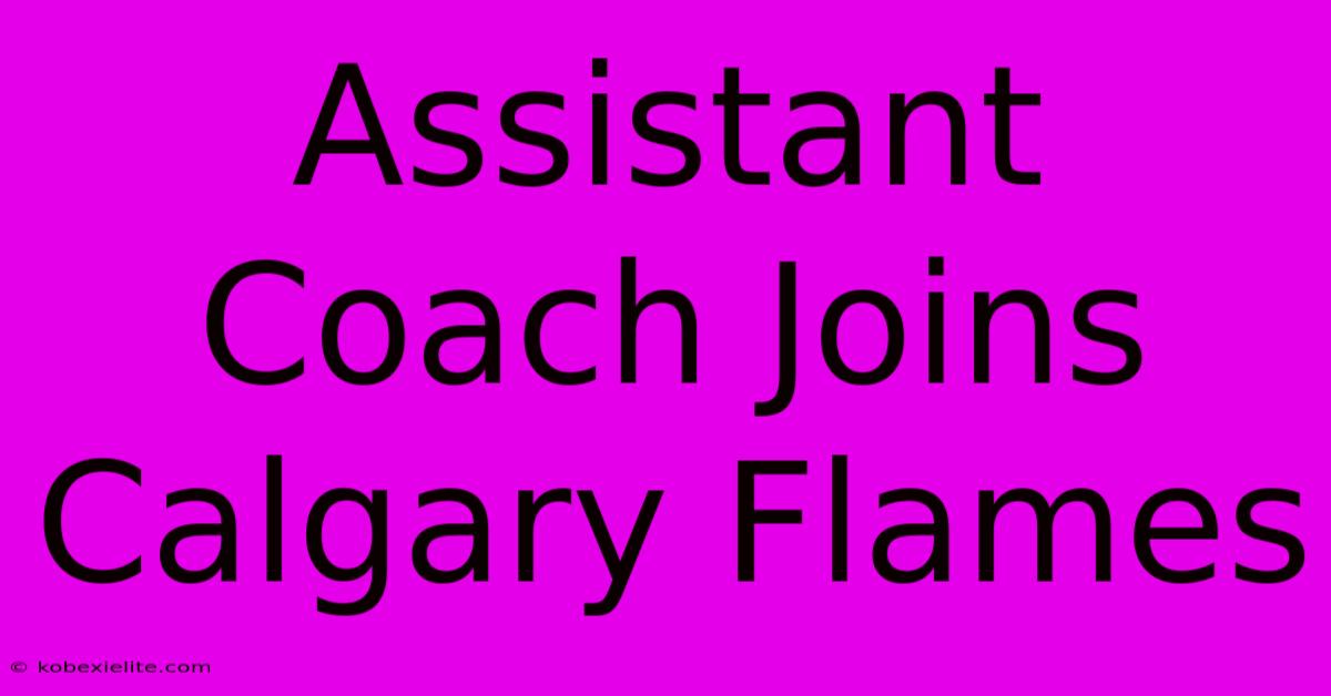 Assistant Coach Joins Calgary Flames