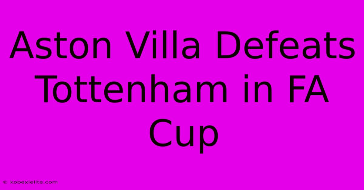 Aston Villa Defeats Tottenham In FA Cup