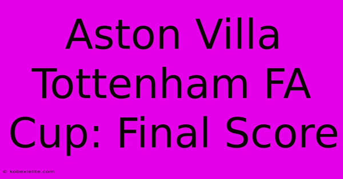 Aston Villa Tottenham FA Cup: Final Score