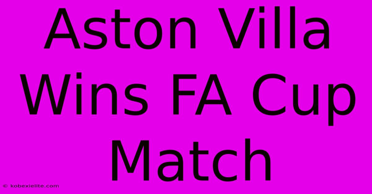 Aston Villa Wins FA Cup Match