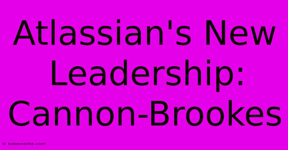 Atlassian's New Leadership: Cannon-Brookes