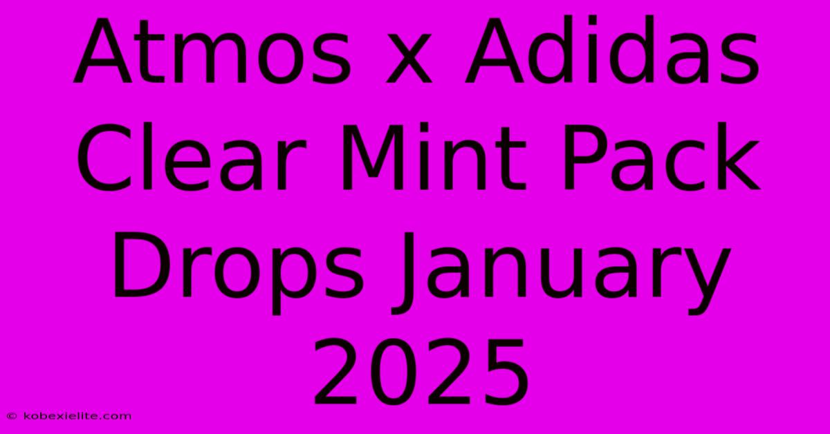 Atmos X Adidas Clear Mint Pack Drops January 2025