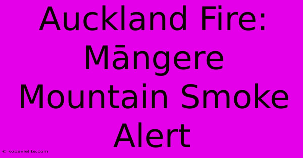 Auckland Fire: Māngere Mountain Smoke Alert