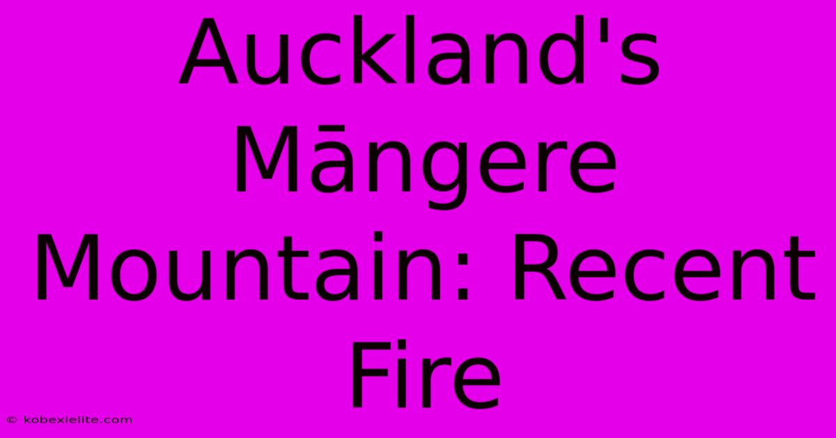 Auckland's Māngere Mountain: Recent Fire