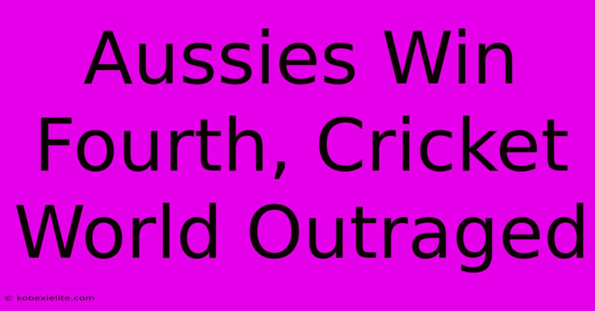 Aussies Win Fourth, Cricket World Outraged