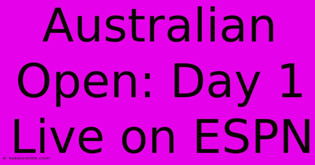 Australian Open: Day 1 Live On ESPN