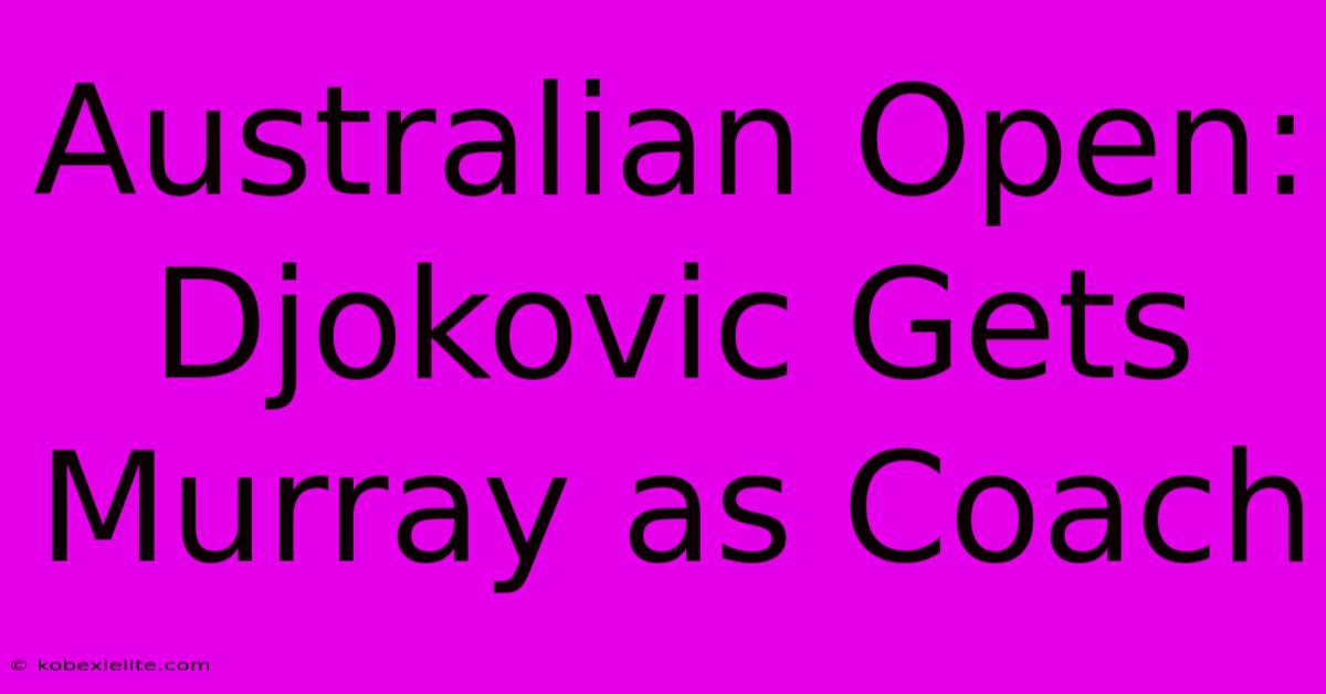 Australian Open: Djokovic Gets Murray As Coach