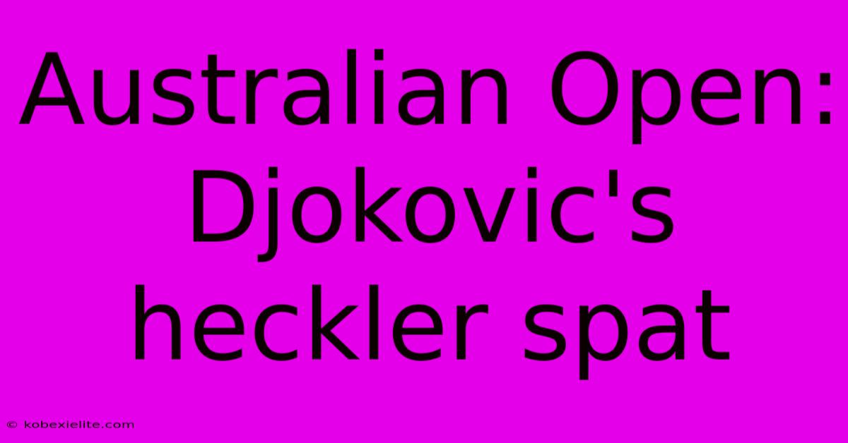 Australian Open: Djokovic's Heckler Spat