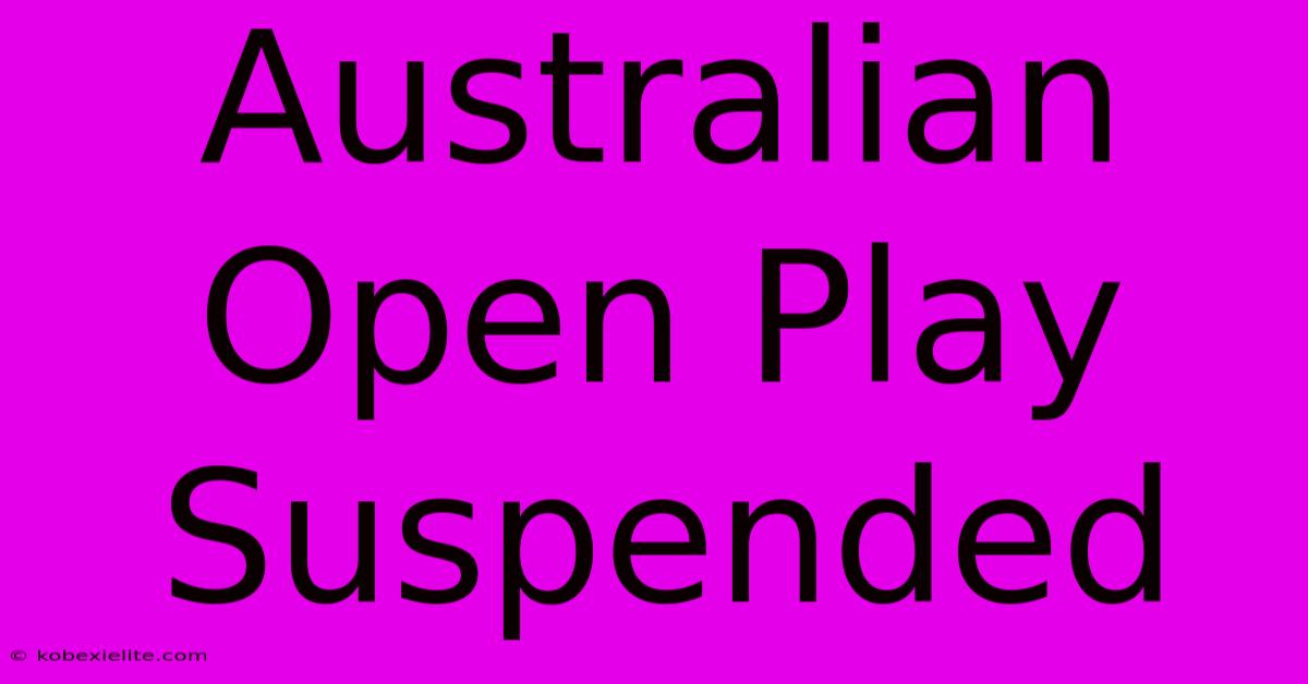 Australian Open Play Suspended