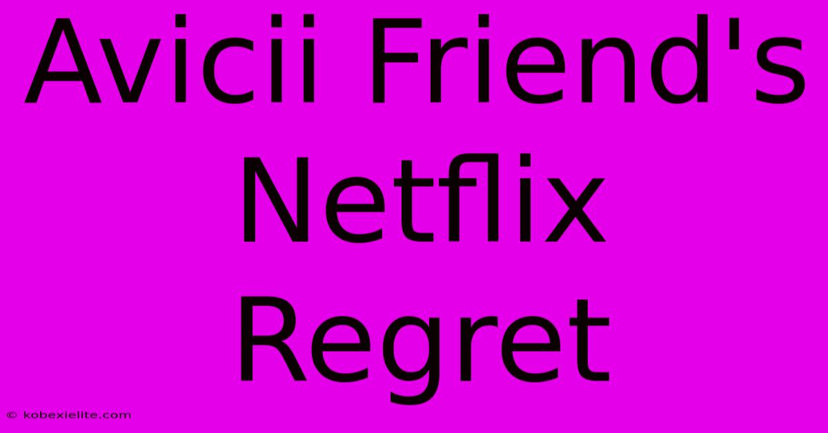 Avicii Friend's Netflix Regret