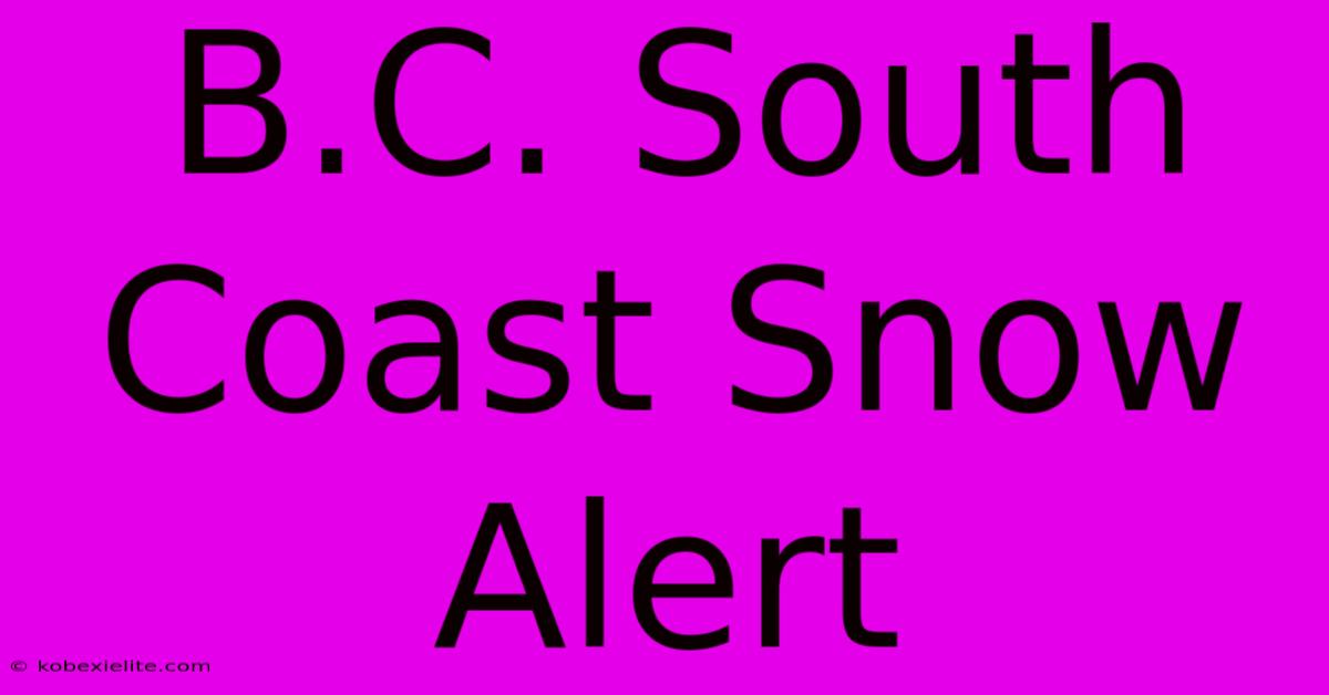 B.C. South Coast Snow Alert