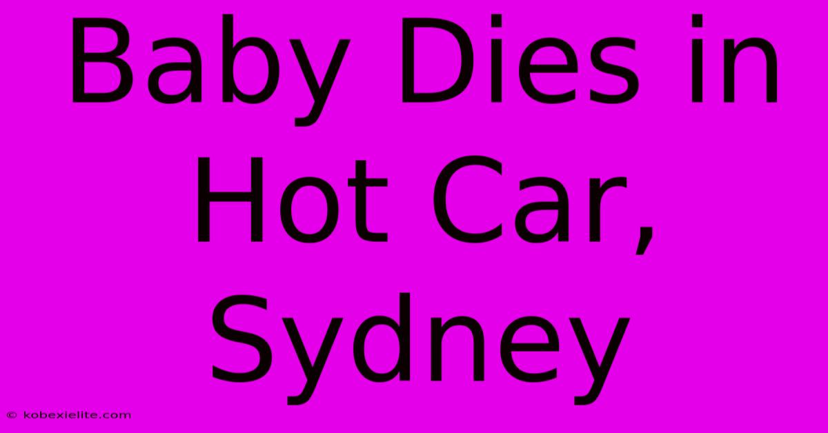 Baby Dies In Hot Car, Sydney