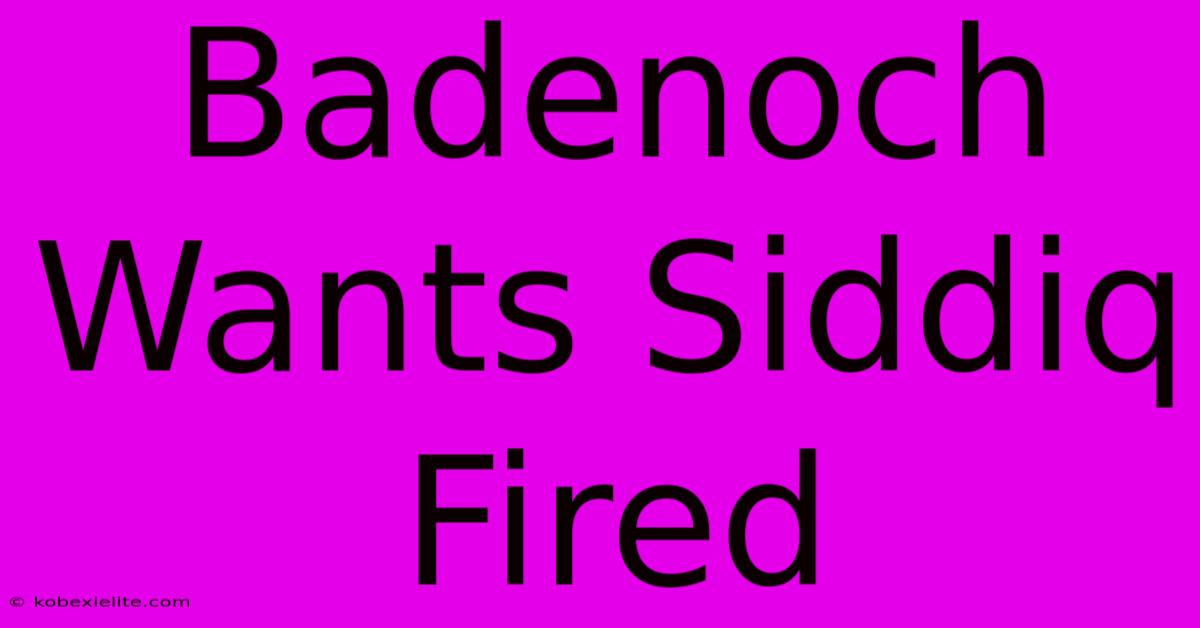 Badenoch Wants Siddiq Fired