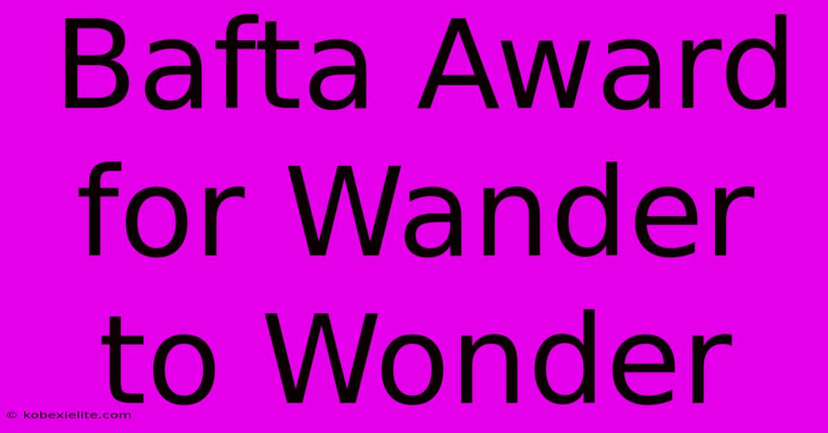 Bafta Award For Wander To Wonder