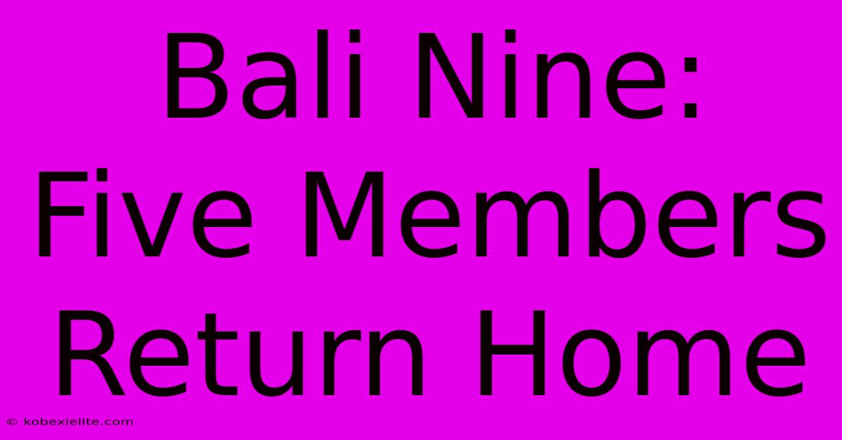 Bali Nine: Five Members Return Home Bali Nine: Five Members Return Home
