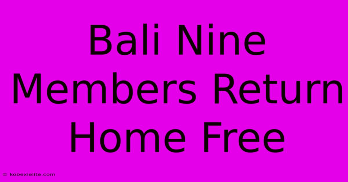 Bali Nine Members Return Home Free Bali Nine Members Return Home Free