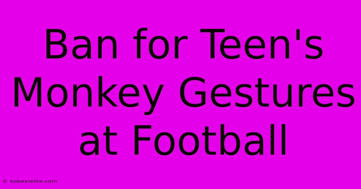 Ban For Teen's Monkey Gestures At Football