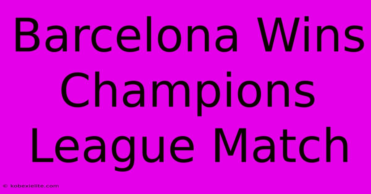 Barcelona Wins Champions League Match