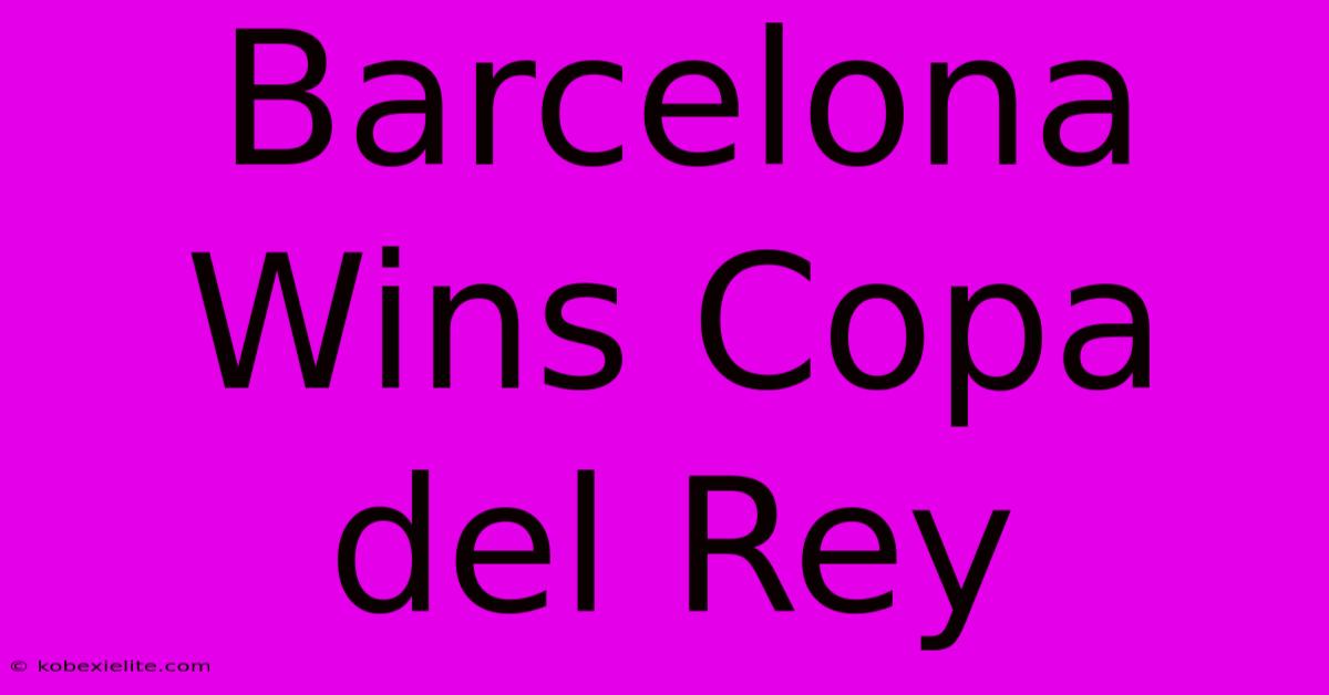 Barcelona Wins Copa Del Rey