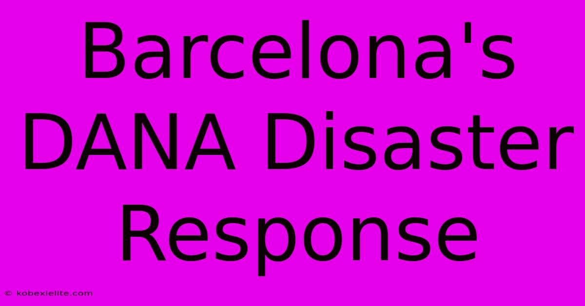 Barcelona's DANA Disaster Response