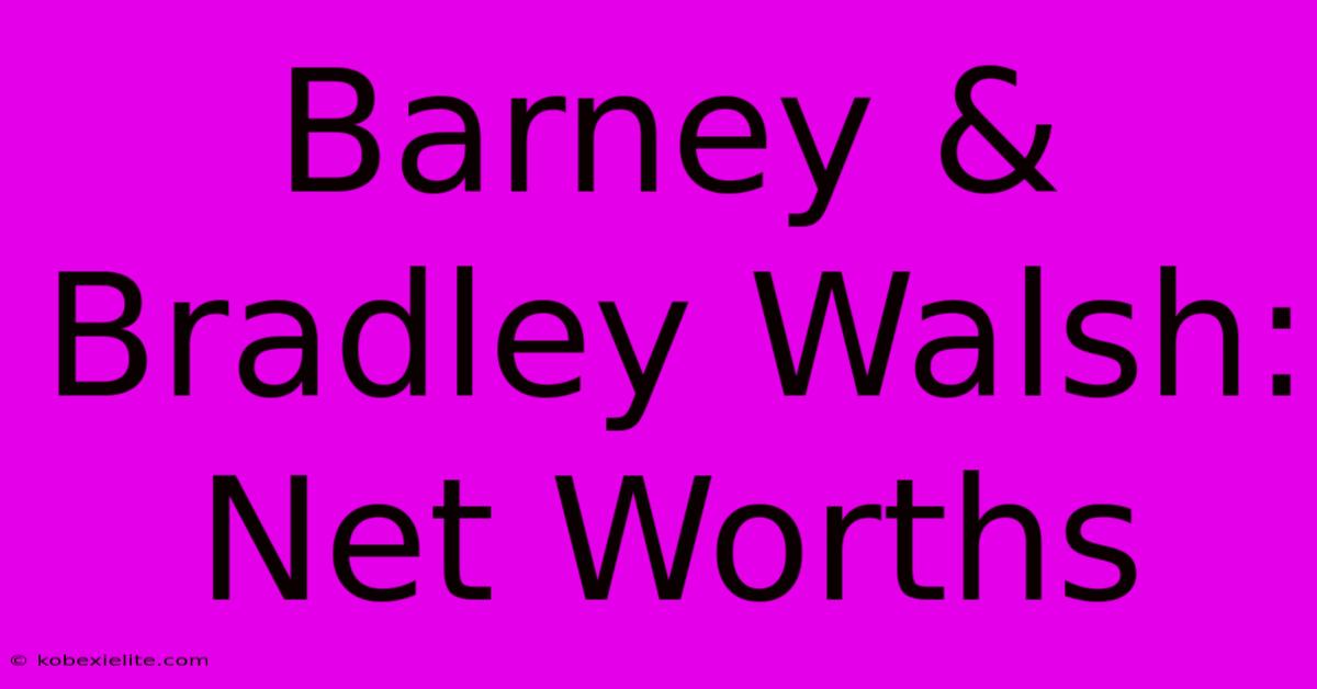 Barney & Bradley Walsh: Net Worths