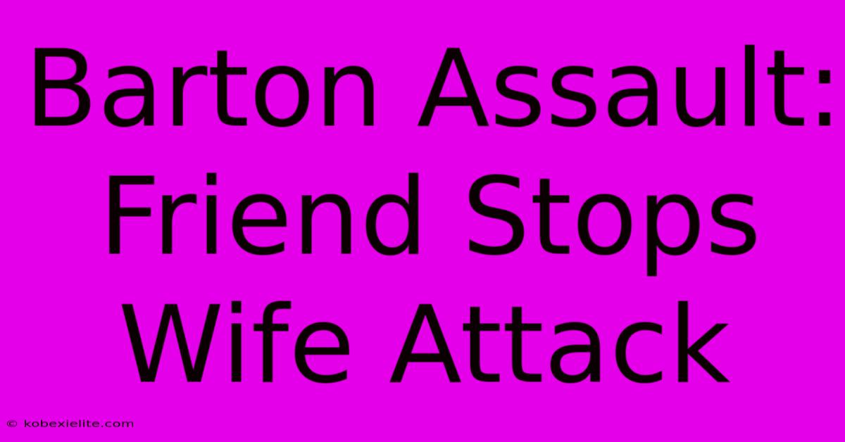 Barton Assault: Friend Stops Wife Attack