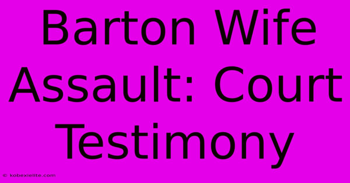 Barton Wife Assault: Court Testimony