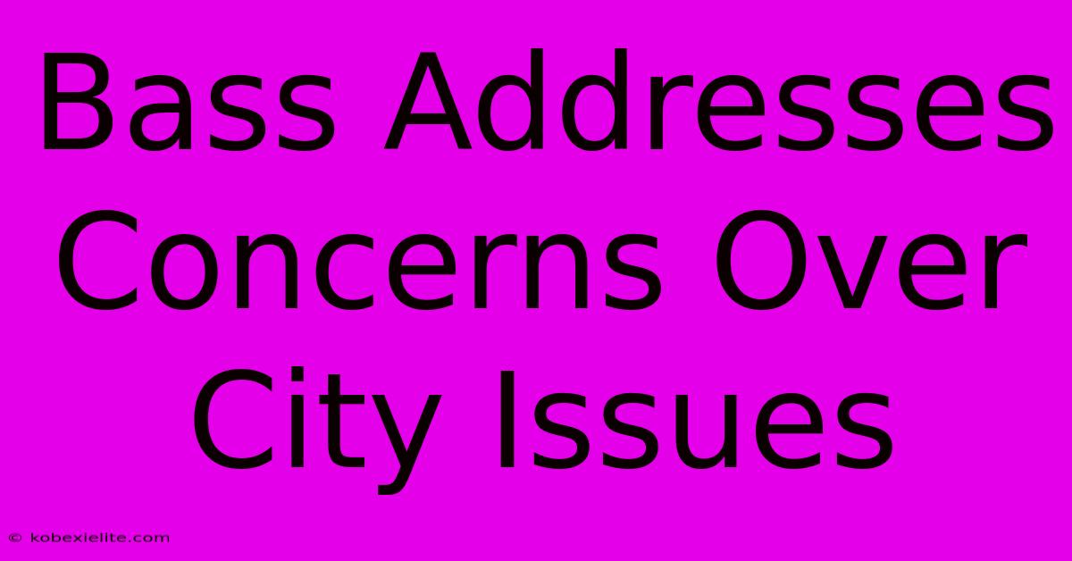 Bass Addresses Concerns Over City Issues