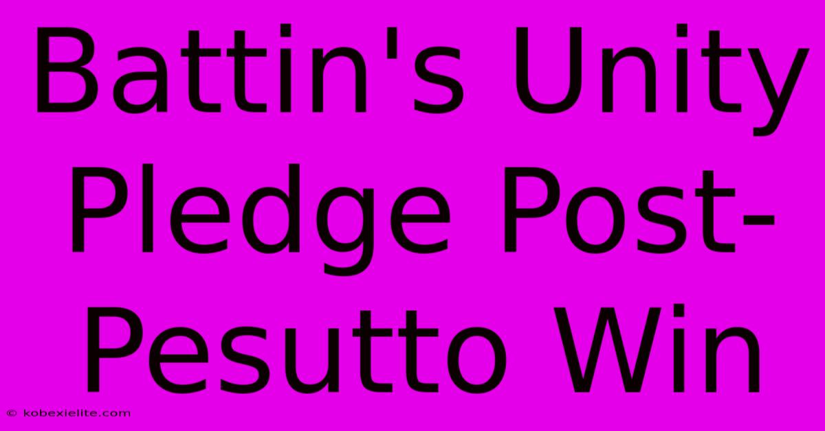 Battin's Unity Pledge Post-Pesutto Win