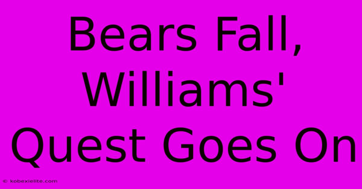 Bears Fall, Williams' Quest Goes On