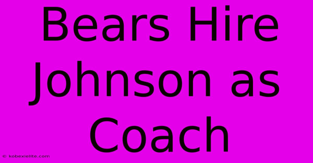 Bears Hire Johnson As Coach