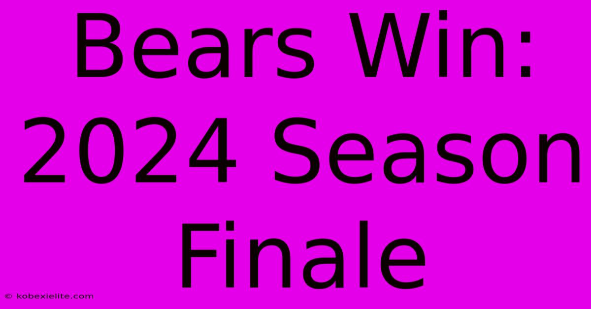 Bears Win: 2024 Season Finale