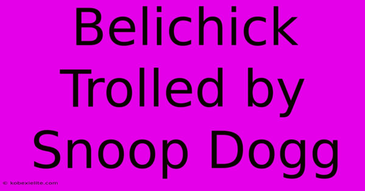 Belichick Trolled By Snoop Dogg