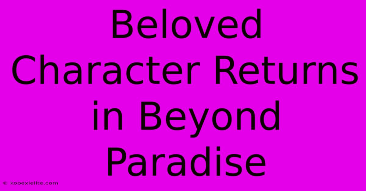 Beloved Character Returns In Beyond Paradise