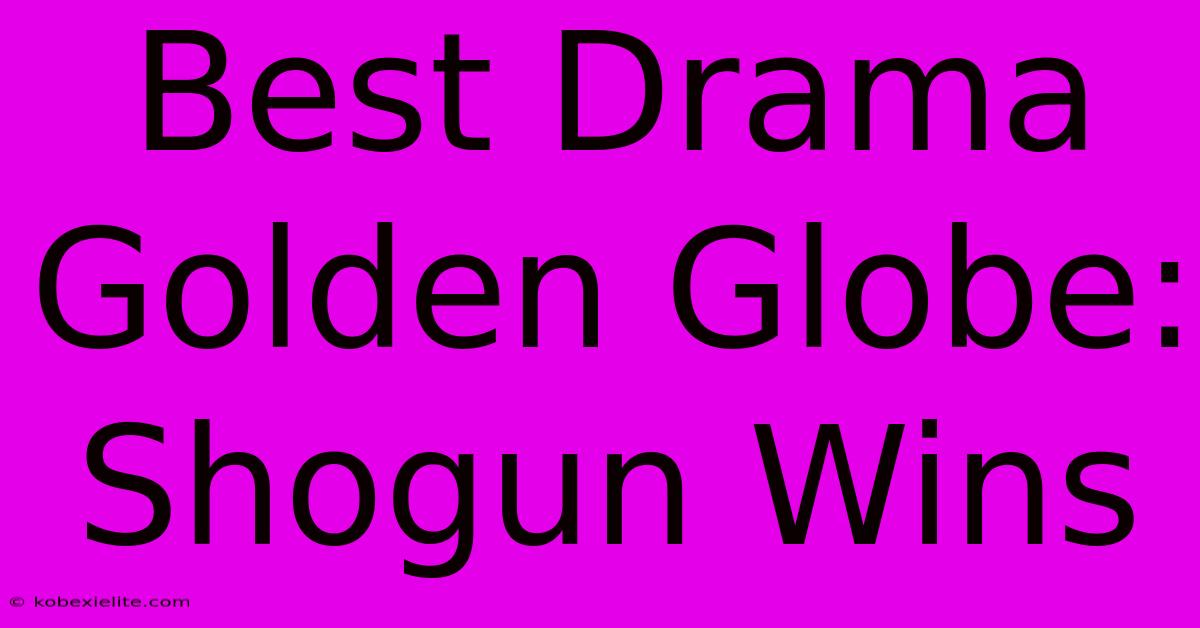 Best Drama Golden Globe: Shogun Wins